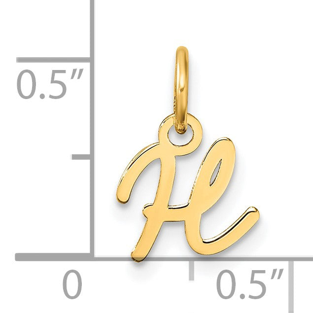 14K Uppercase Letter H Initial Charm