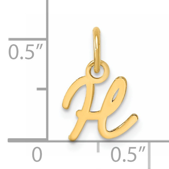 14K Uppercase Letter H Initial Charm