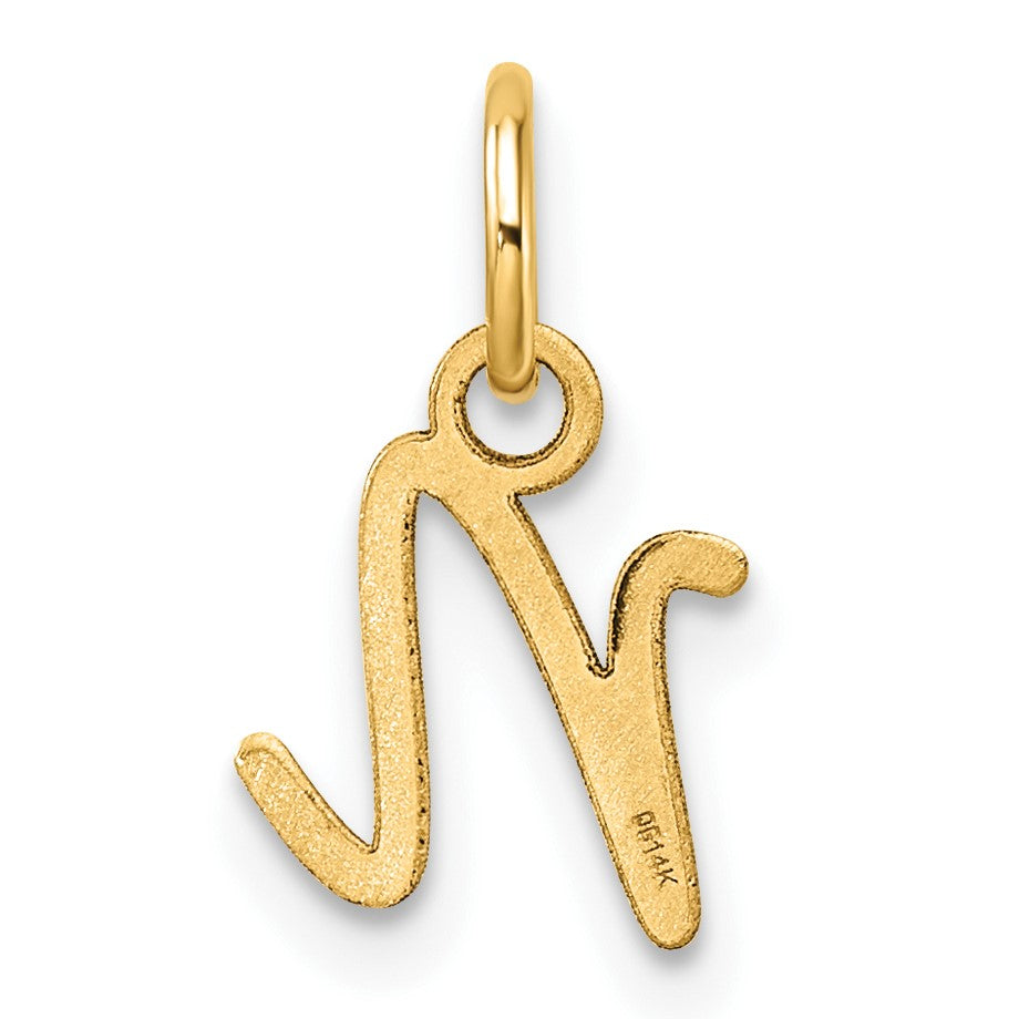 14K Uppercase Letter N Initial Charm