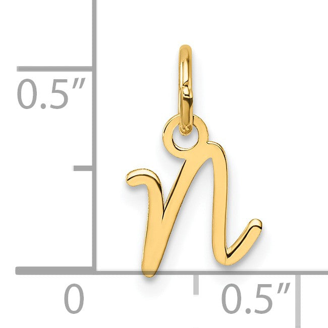 14K Uppercase Letter N Initial Charm