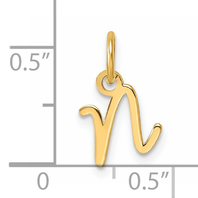 14K Uppercase Letter N Initial Charm