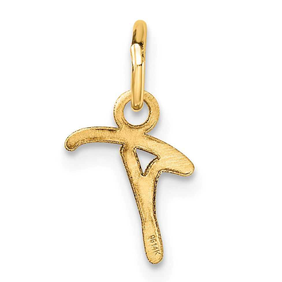 14K Uppercase Letter T Initial Charm