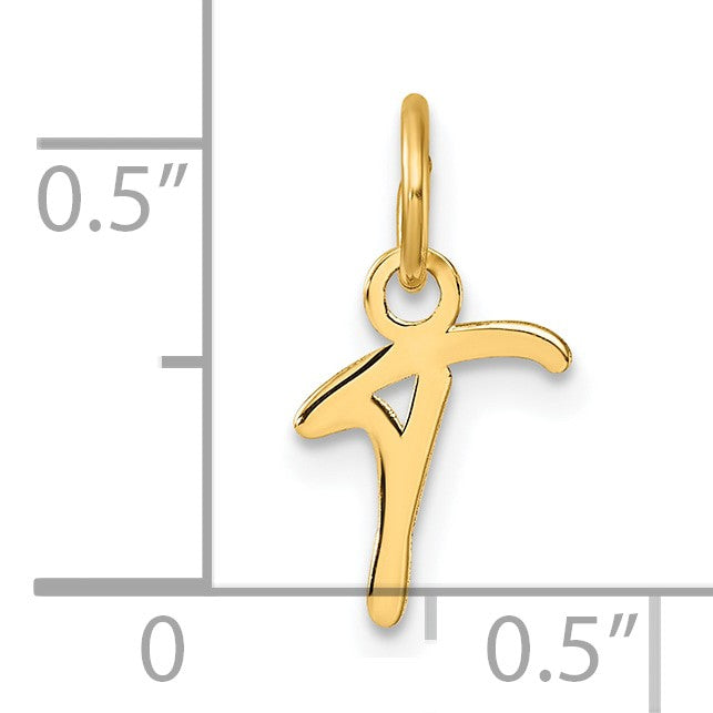 14K Uppercase Letter T Initial Charm