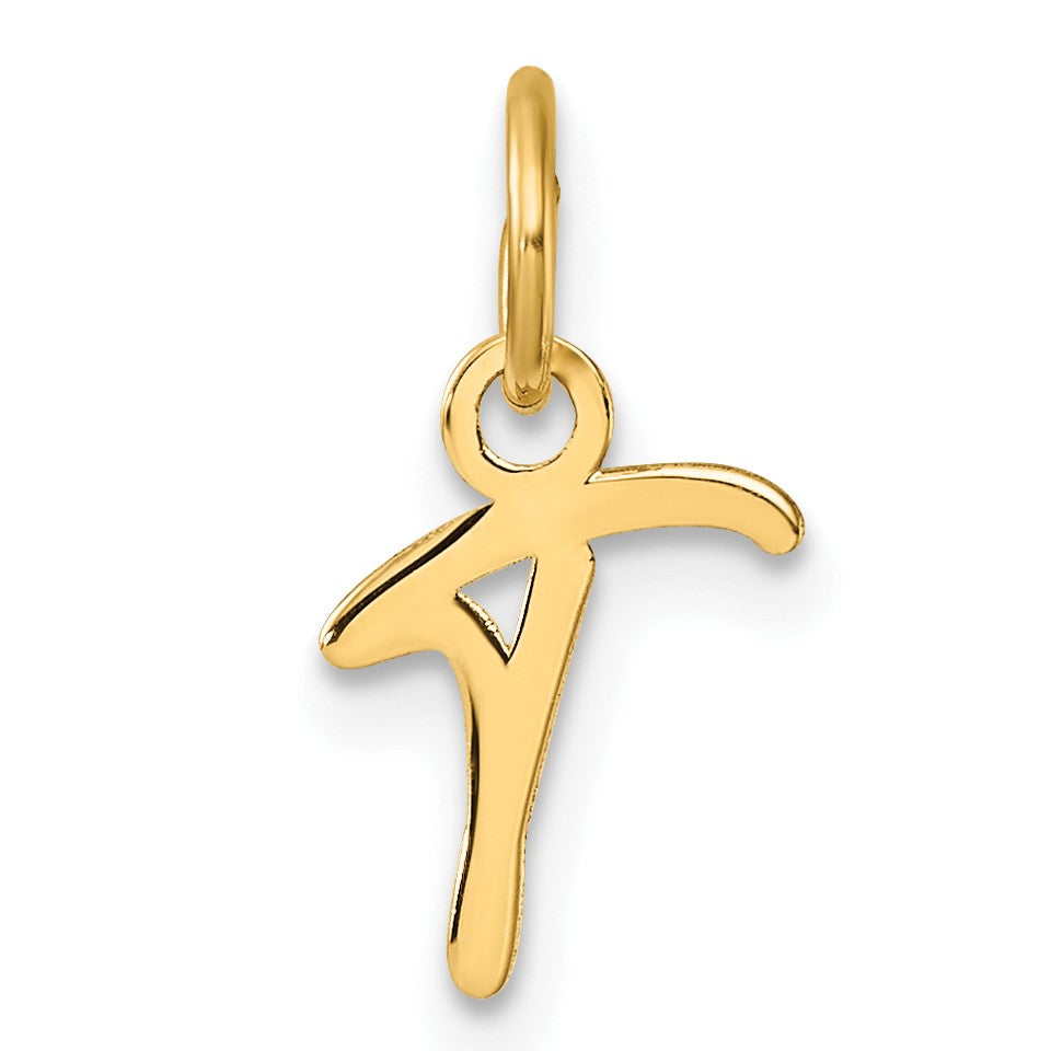 14K Uppercase Letter T Initial Charm