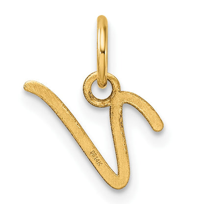 14K Uppercase Letter V Initial Charm