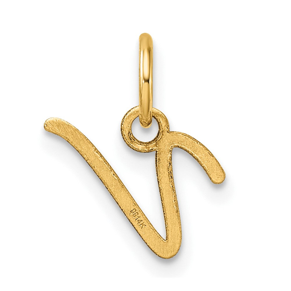 14K Uppercase Letter V Initial Charm