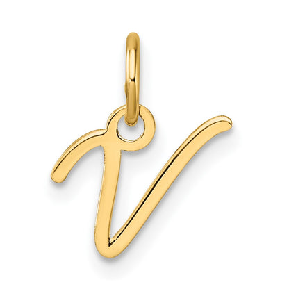 14K Uppercase Letter V Initial Charm