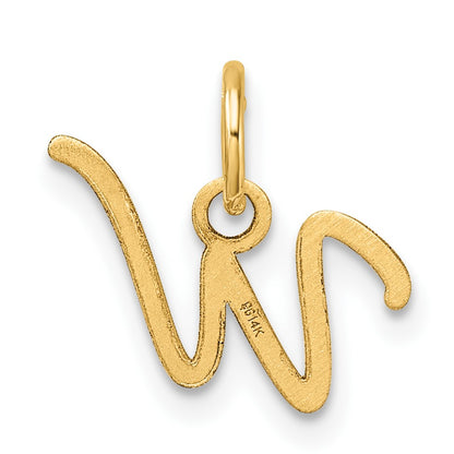 14K Uppercase Letter W Initial Charm