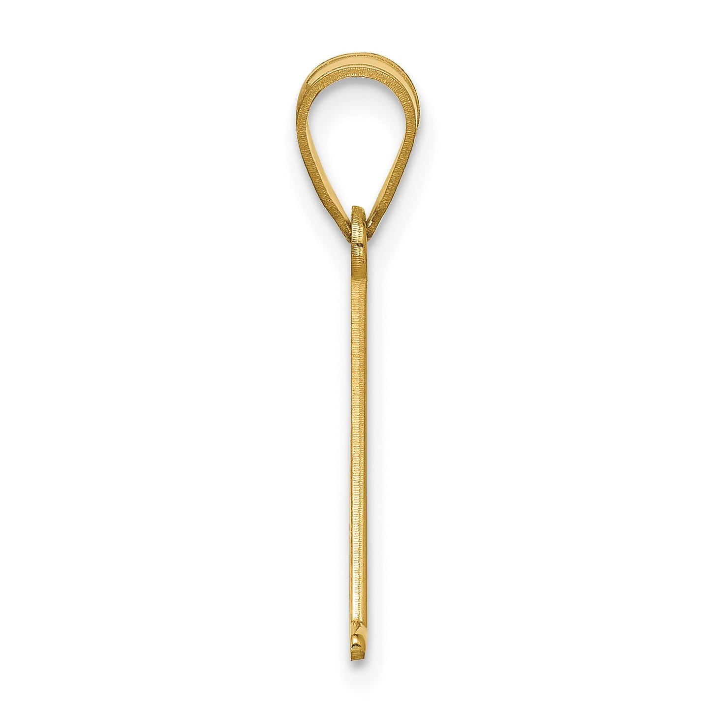 14k Yellow Gold Line Epoxy Initial Pendant