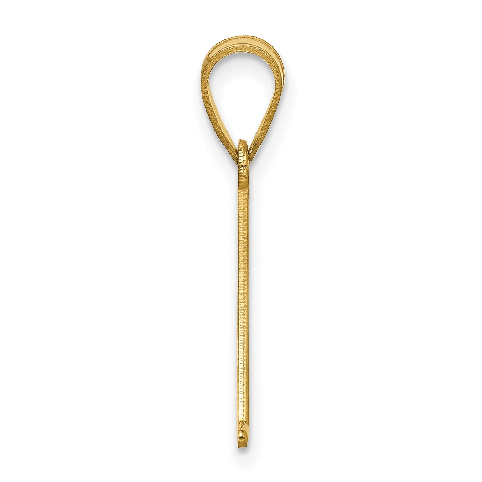 14k Yellow Gold Line Epoxy Initial Pendant
