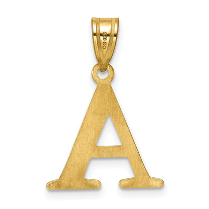 14k Yellow Gold Line Epoxy Initial Pendant