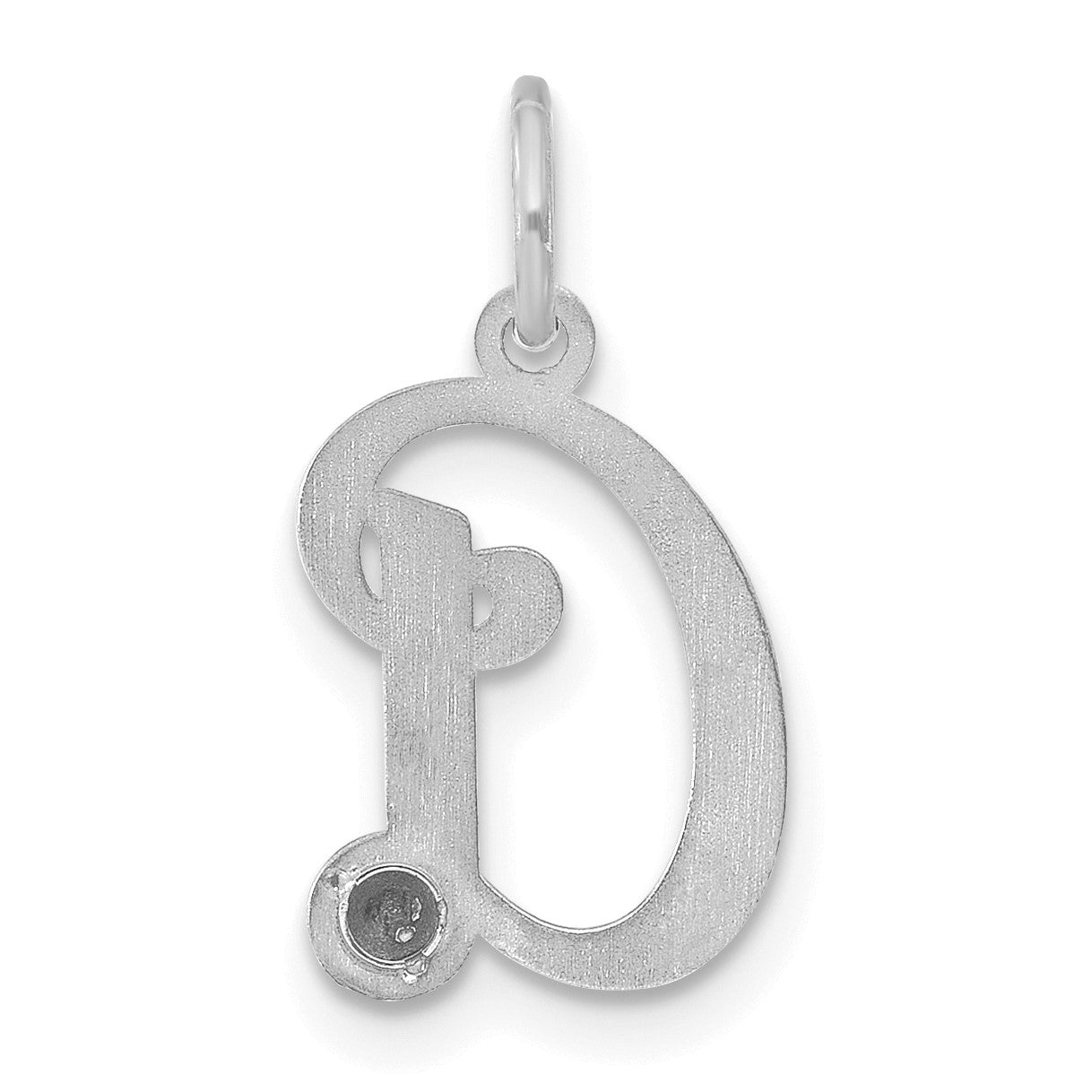 14k White Gold Initial with Birthstone Charm
