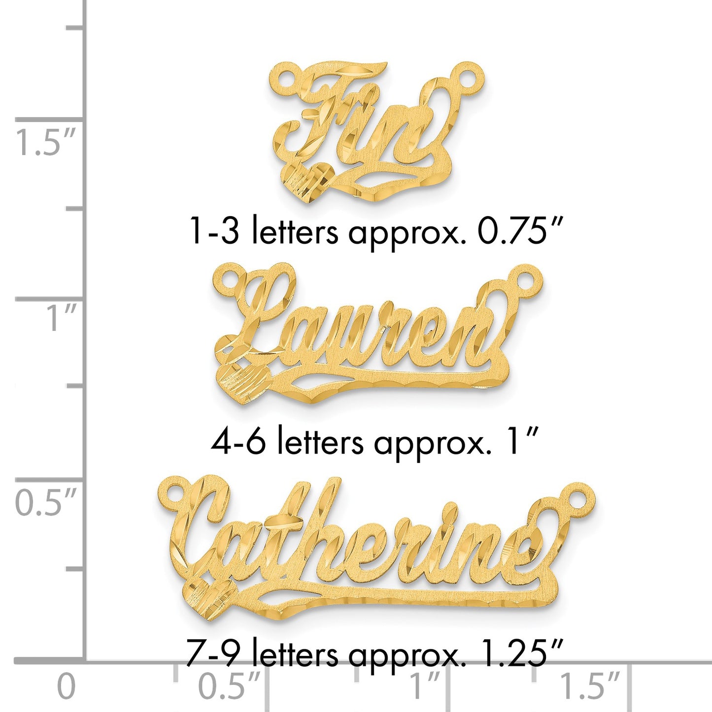 14k Yellow Gold Satin Diamond-cut Heart Name Plate