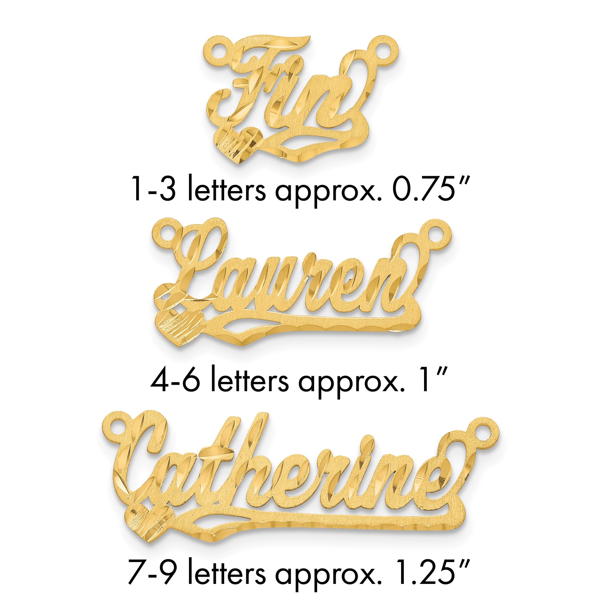 14k Yellow Gold Satin Diamond-cut Heart Name Plate