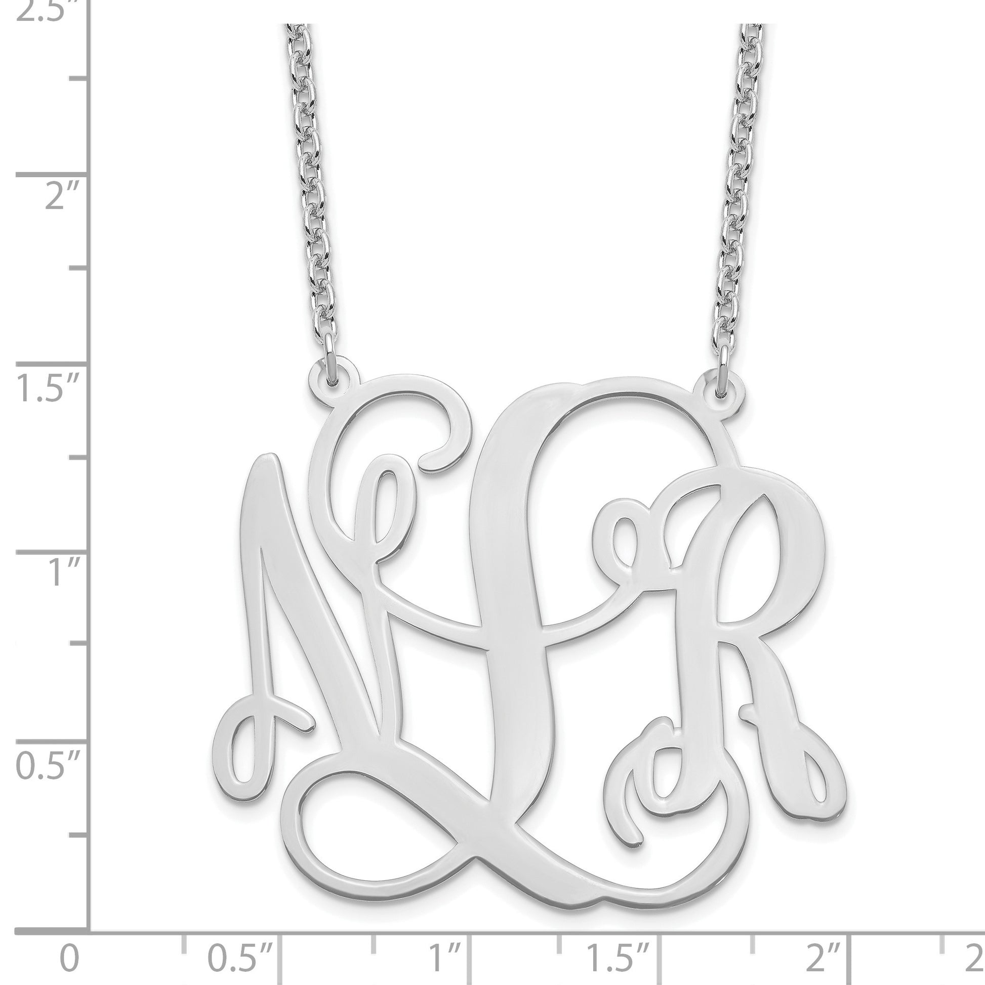 Sterling Silver/Rhodium-plated Monogram Necklace