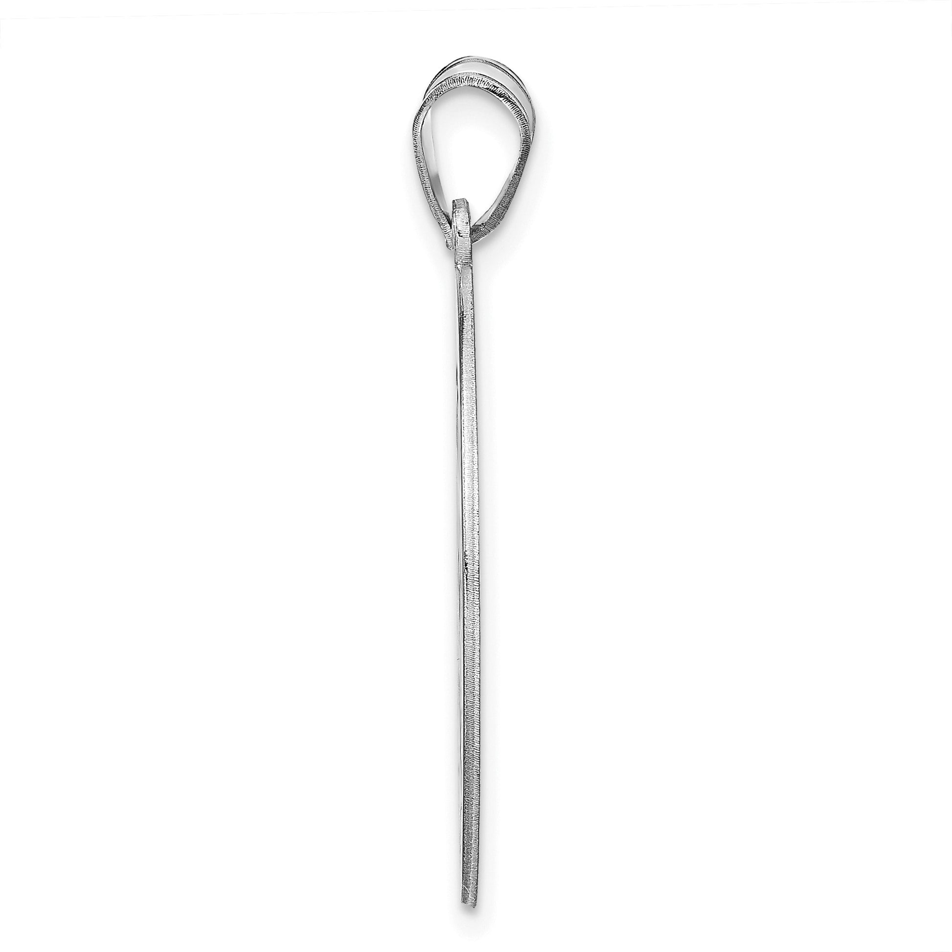 Sterling Silver/Rhodium-plated Round Family Monogram Pendant