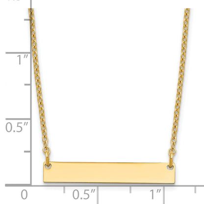 Sterling Silver/Gold-plated Small Blank Bar Necklace