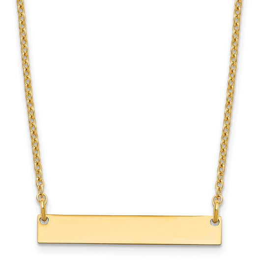 Sterling Silver/Gold-plated Small Blank Bar Necklace