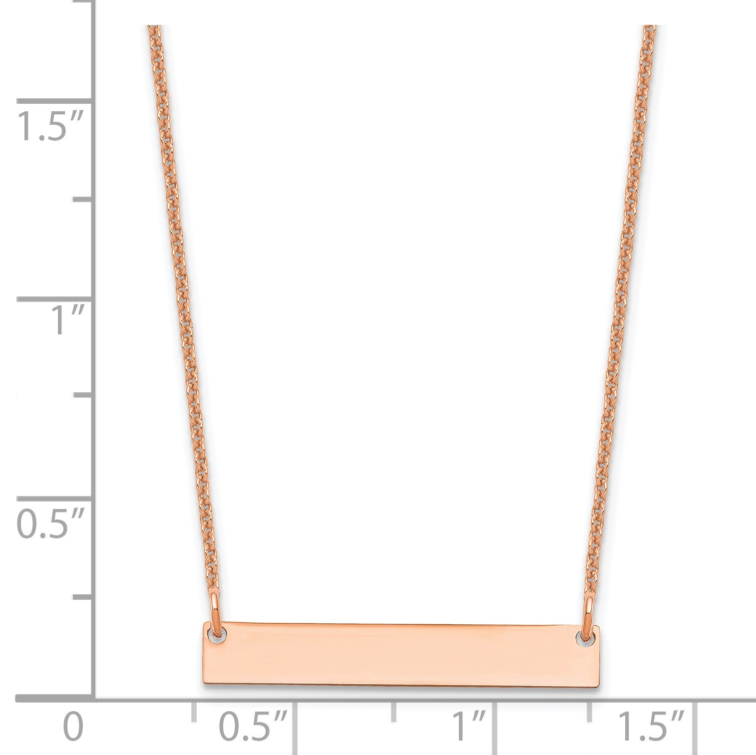14k Rose Gold Small Blank Bar Necklace