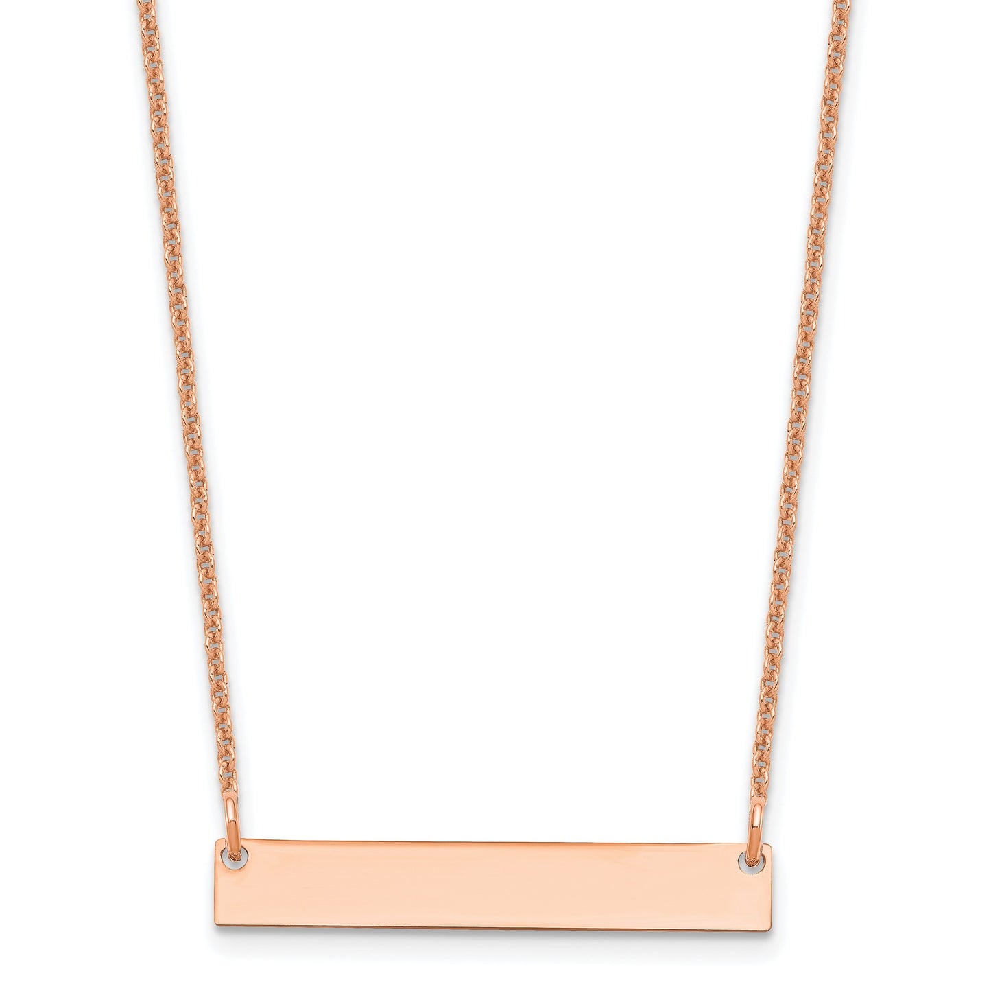 14k Rose Gold Small Blank Bar Necklace
