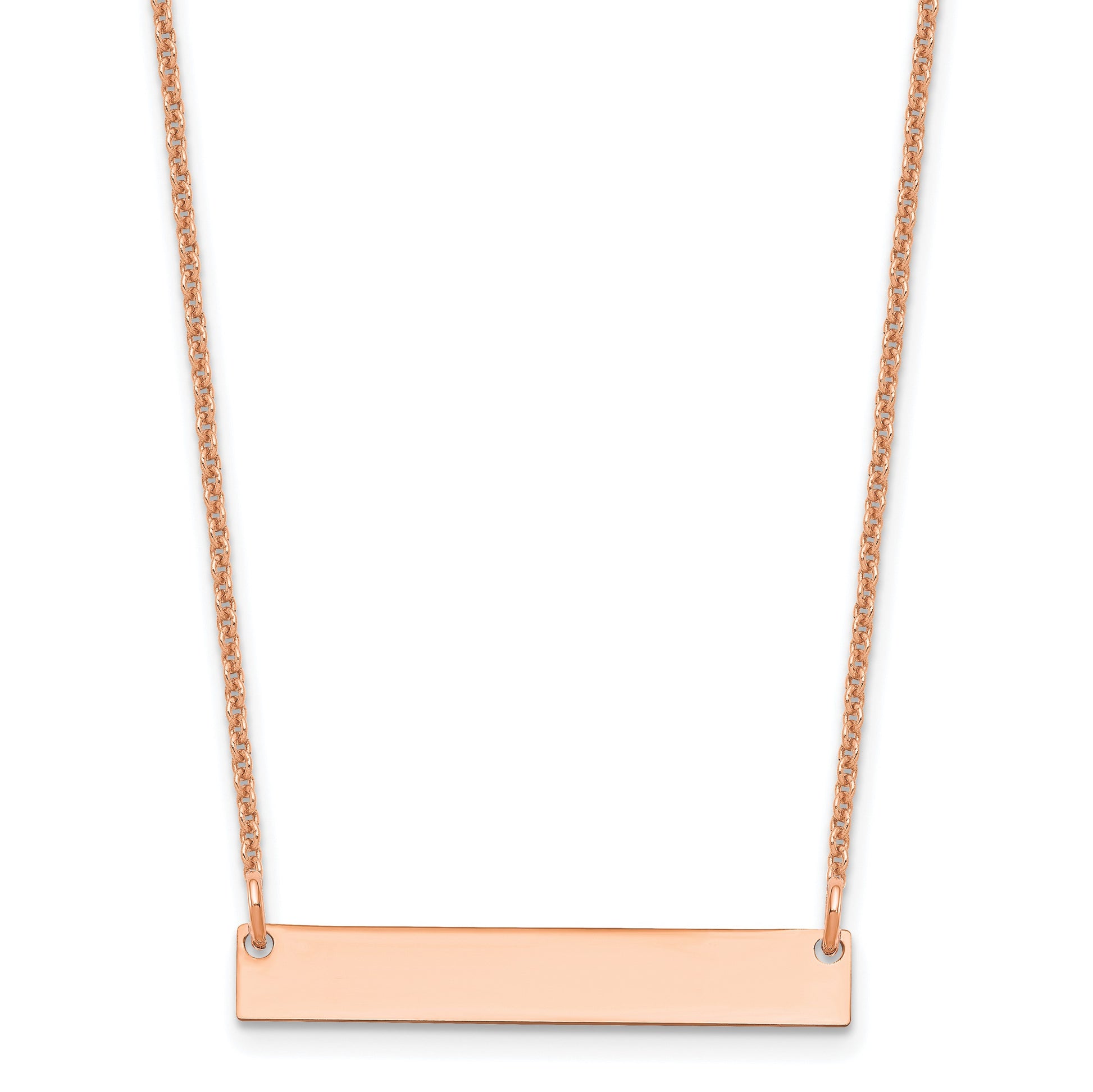 14k Rose Gold Small Blank Bar Necklace