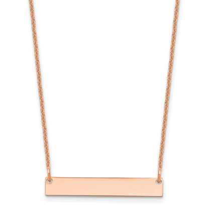 14k Rose Gold Small Blank Bar Necklace