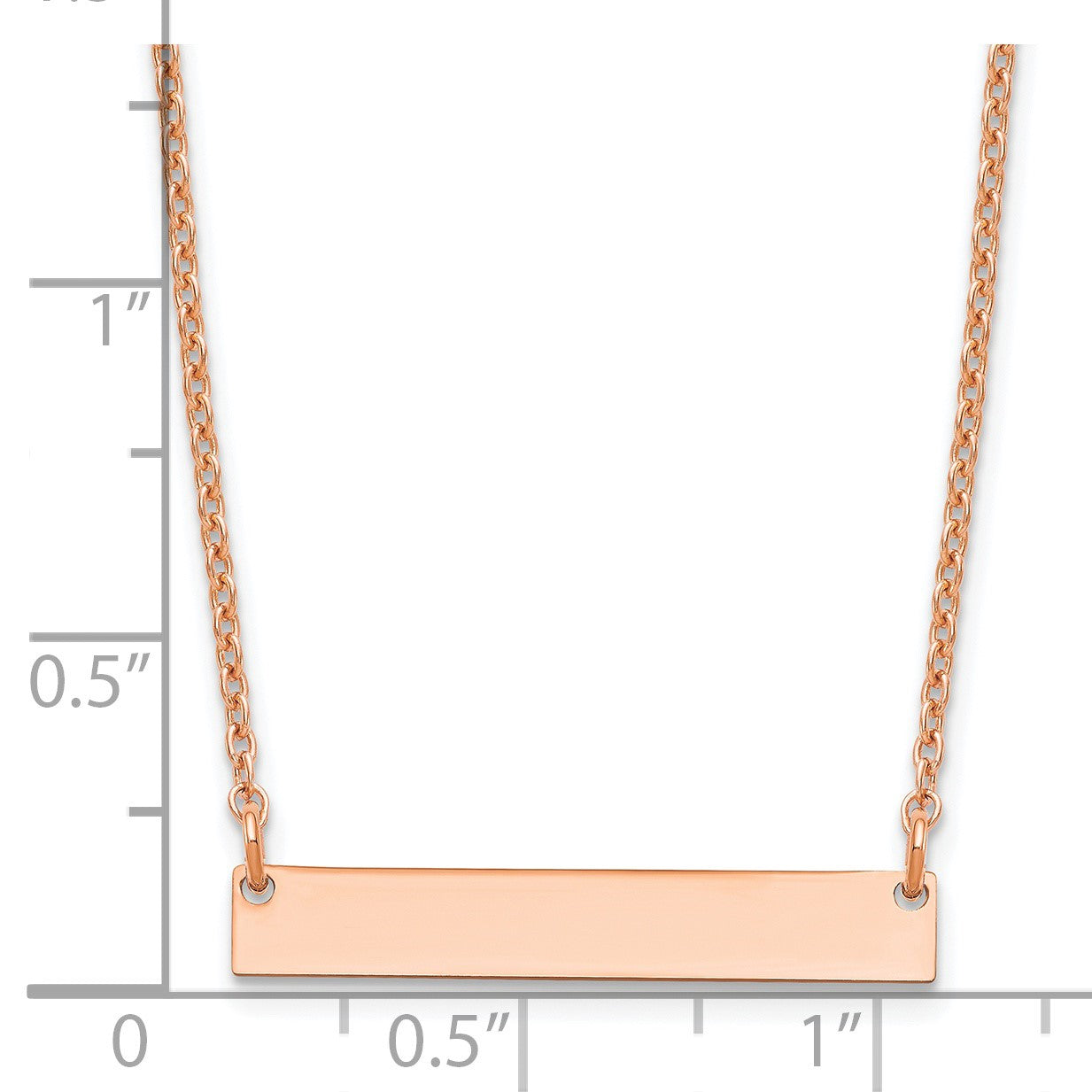 Sterling Silver/Rose-plated Small Blank Bar Necklace