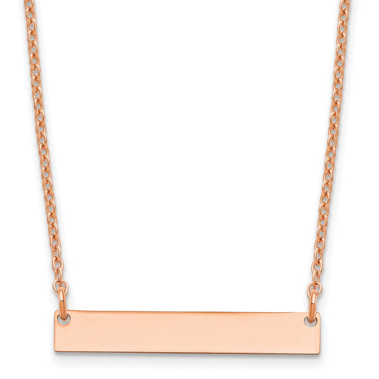 Sterling Silver/Rose-plated Small Blank Bar Necklace