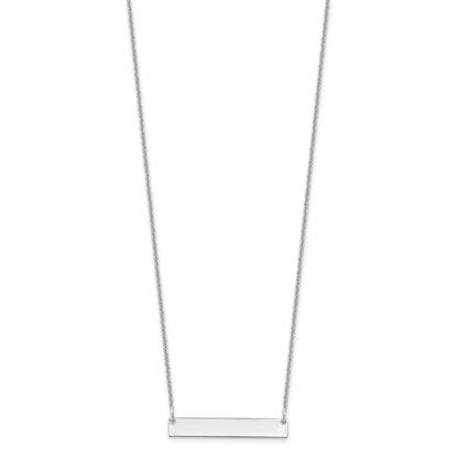 14k White Gold Small Polished Blank Bar Necklace