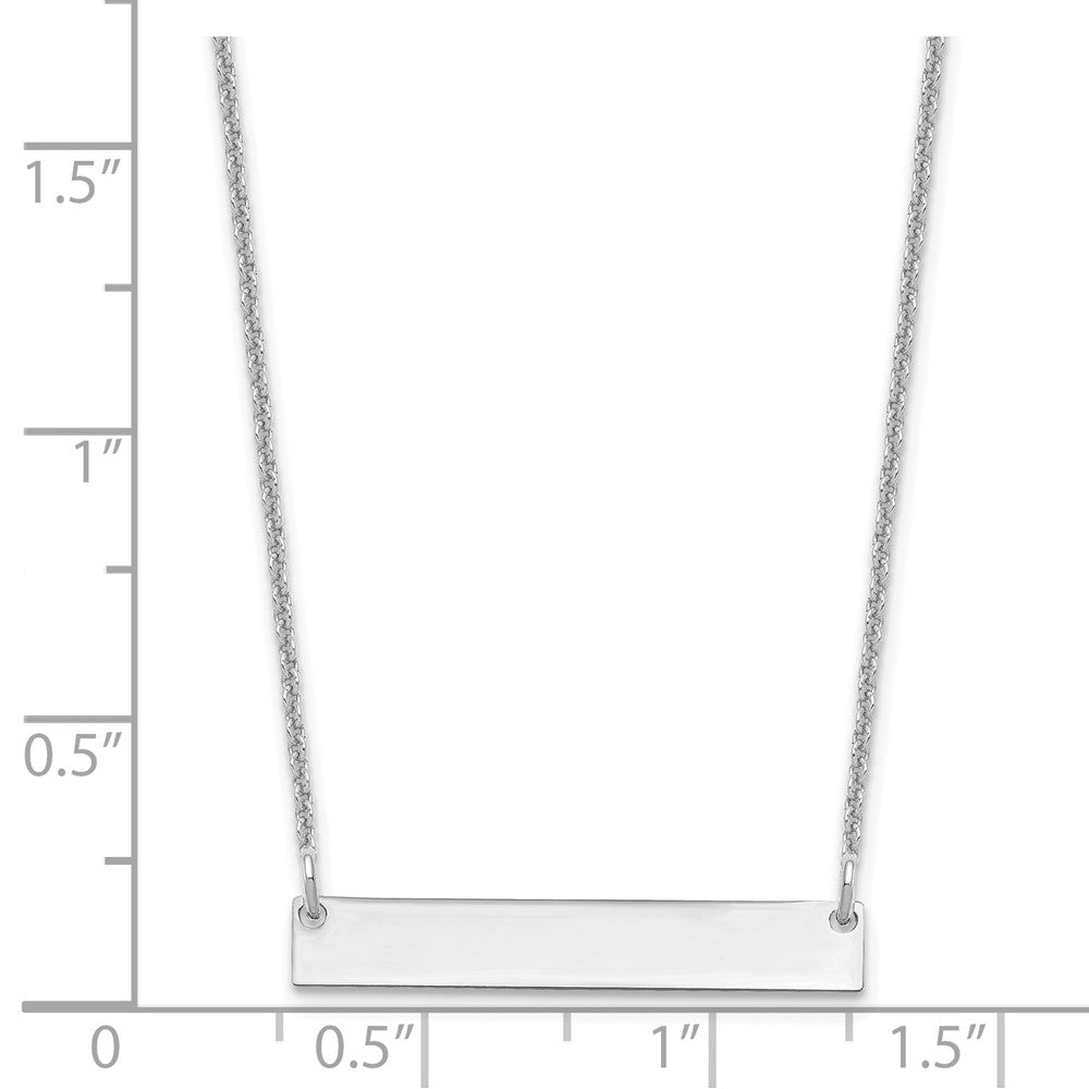 10k White Gold Small Blank Bar Necklace