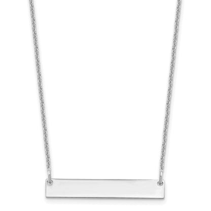 10k White Gold Small Blank Bar Necklace