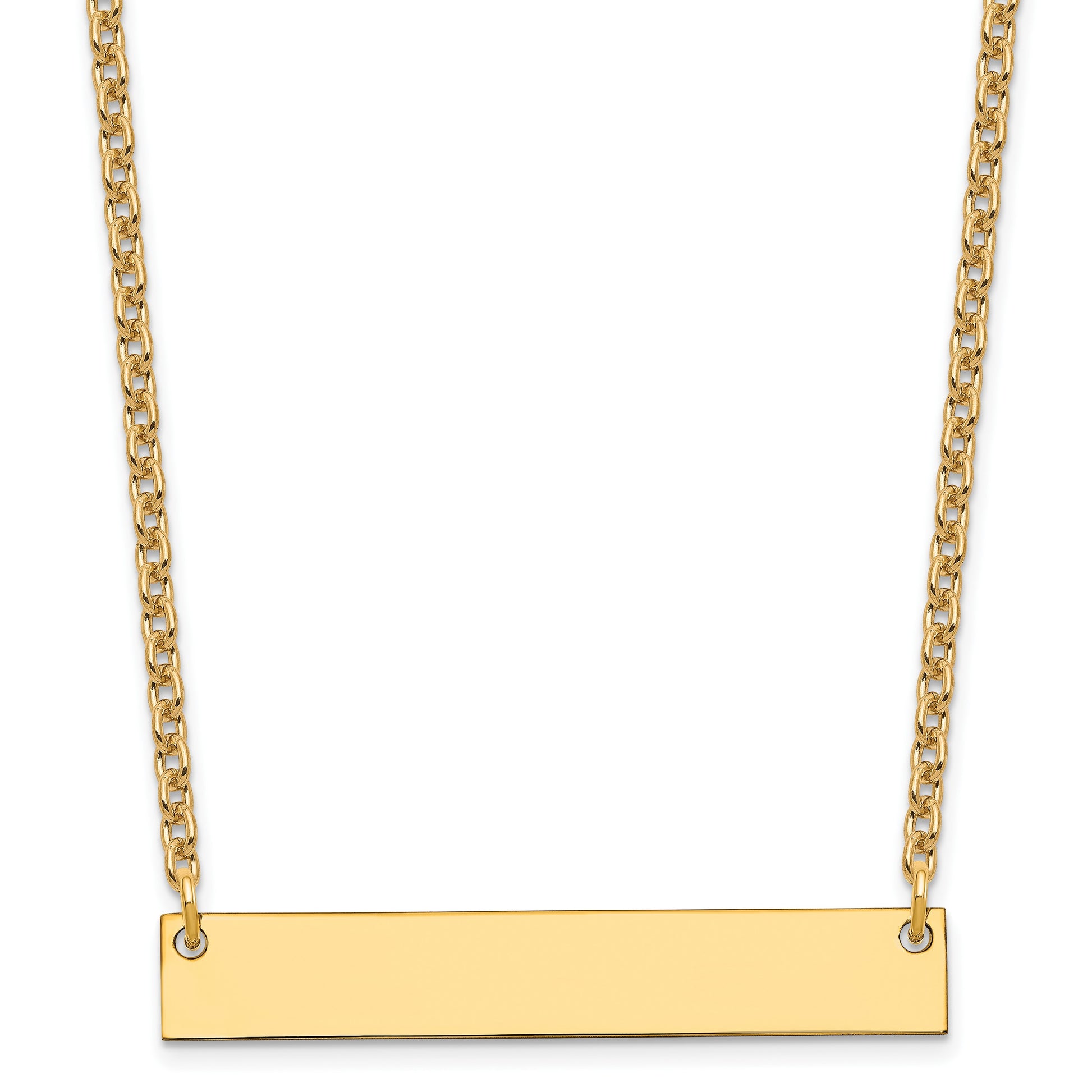 Sterling Silver/Gold-plated Medium Blank Bar Necklace