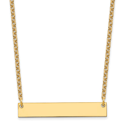 Sterling Silver/Gold-plated Medium Blank Bar Necklace