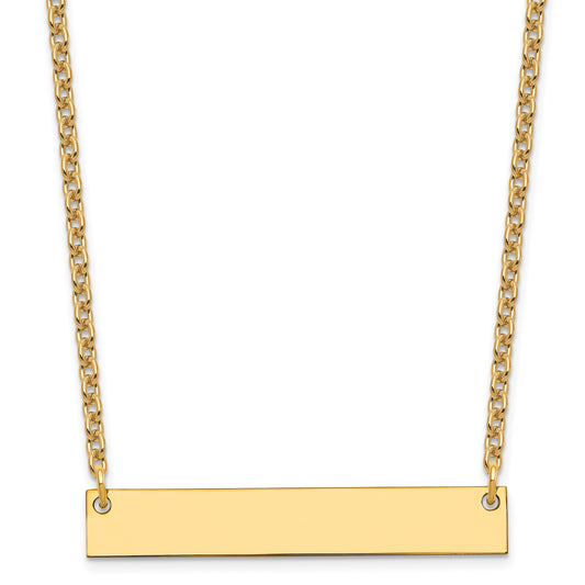 Sterling Silver/Gold-plated Medium Blank Bar Necklace
