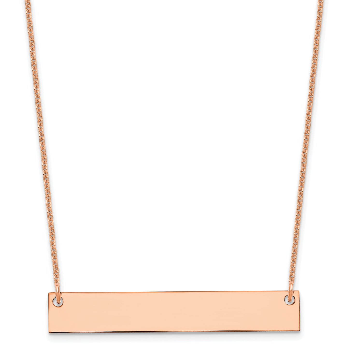 14k Rose Gold Medium Blank Bar Necklace