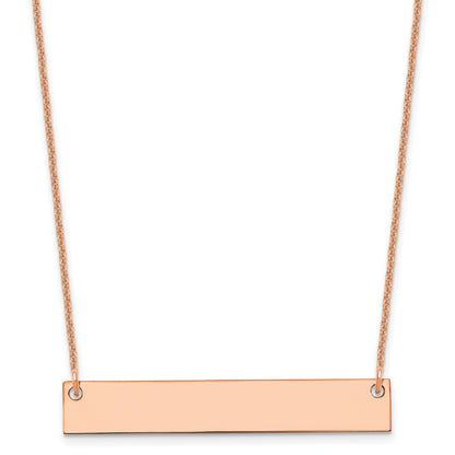 14k Rose Gold Medium Blank Bar Necklace