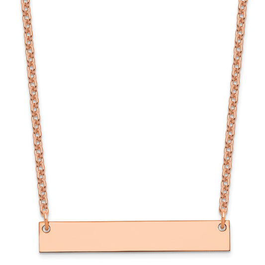 Sterling Silver/Rose-plated Medium Blank Bar Necklace