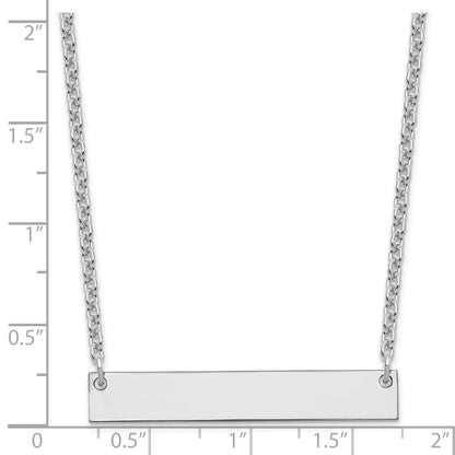 Sterling Silver/Rhodium-plated Medium Blank Bar Necklace