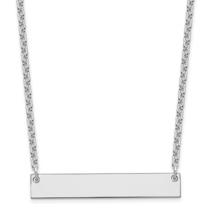 Sterling Silver/Rhodium-plated Medium Blank Bar Necklace
