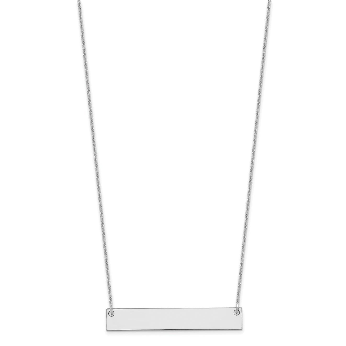 14k White Gold Medium Blank Bar Necklace