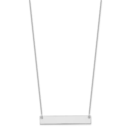 14k White Gold Medium Blank Bar Necklace
