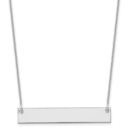 10k White Gold Medium Blank Bar Necklace