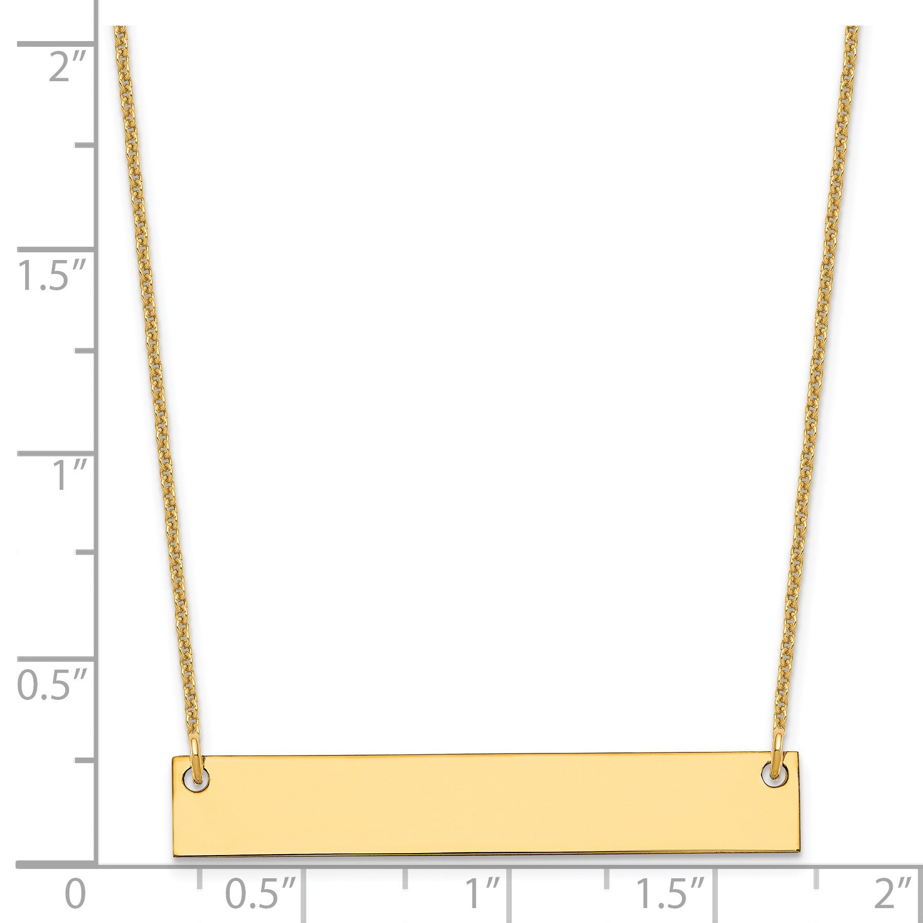14k Yellow Gold Medium Blank Bar Necklace
