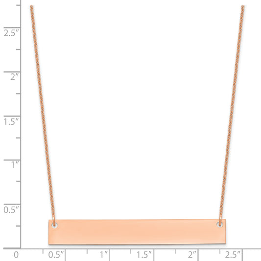 14k Rose Gold Large Blank Bar Necklace