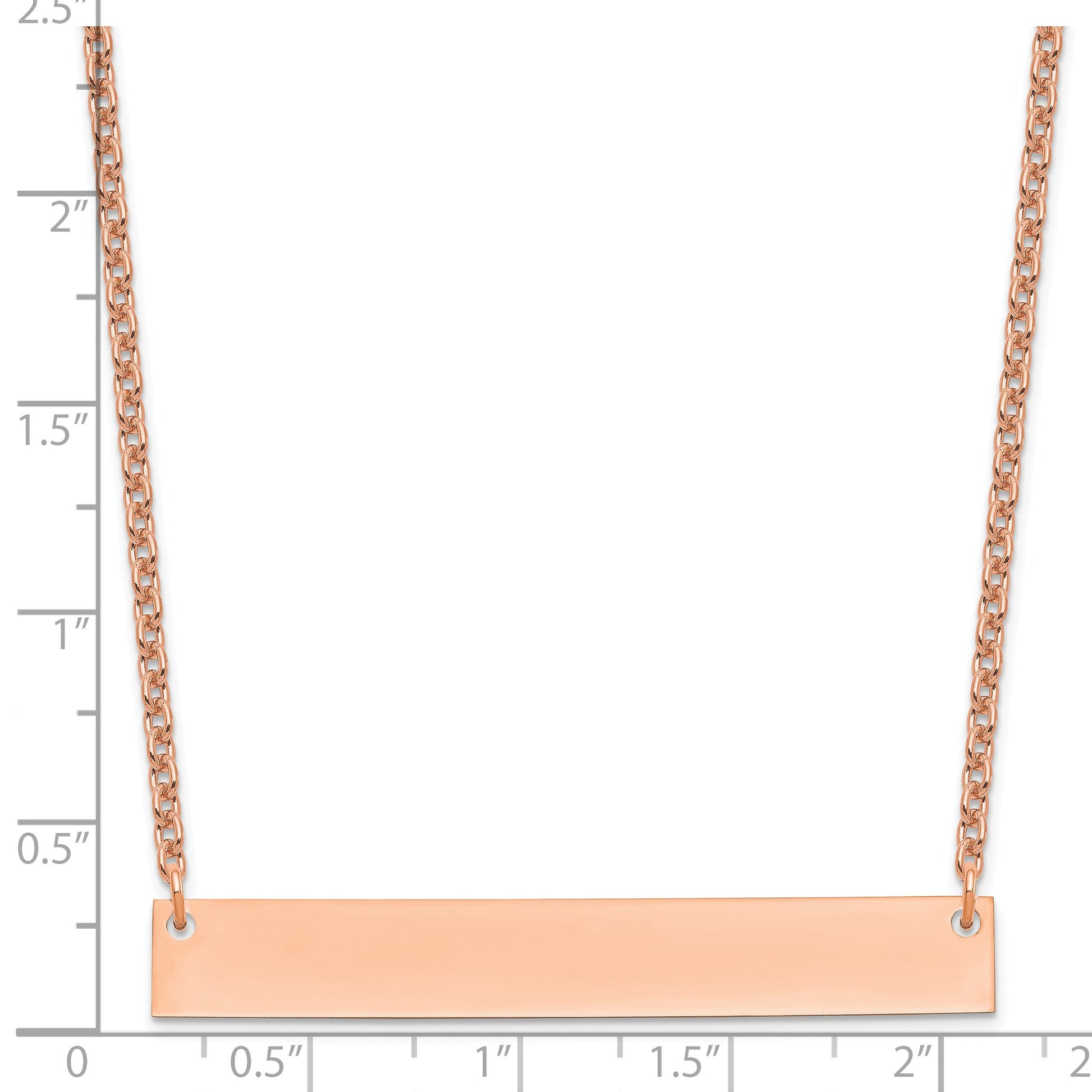 Sterling Silver/Rose-plated Large Blank Bar Necklace