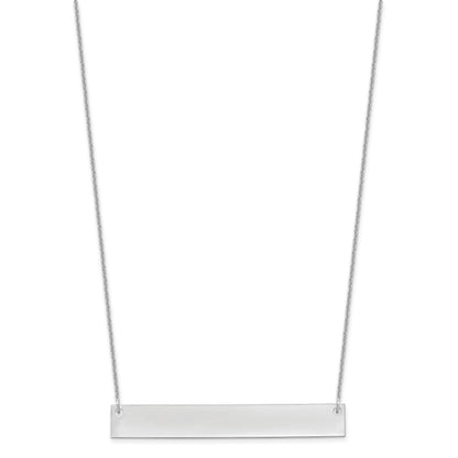 14k White Gold Large Blank Bar Necklace