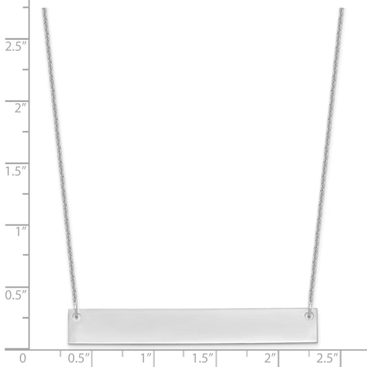 10k White Gold Large Blank Bar Necklace