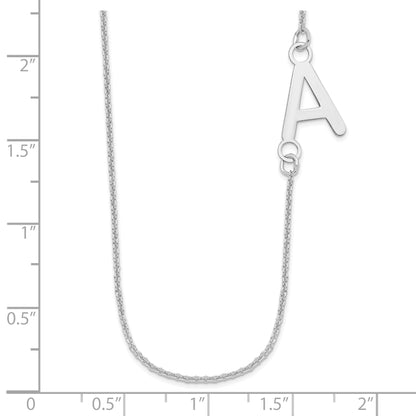 14k White Gold Small Offset Initial Necklace