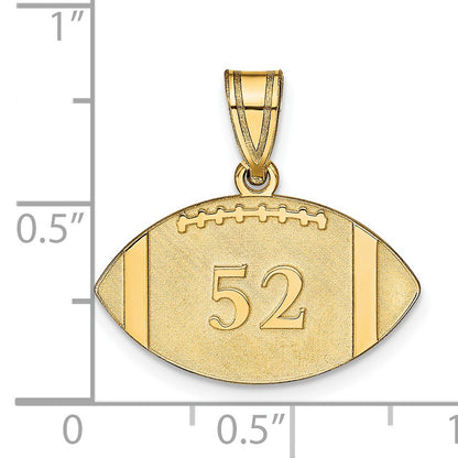 14k Yellow Gold Personalized Football Pendant