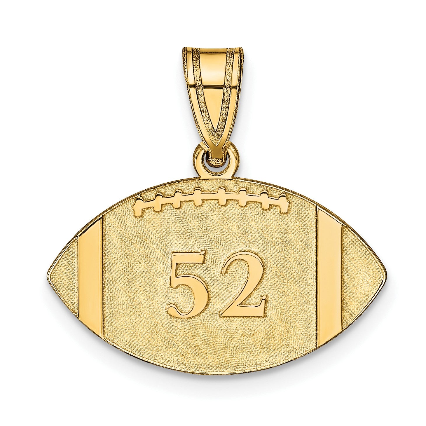 14k Yellow Gold Personalized Football Pendant